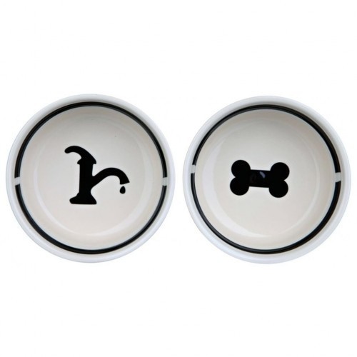 Conjunto de tigelas para cães Trixie Eat on Feet, branco