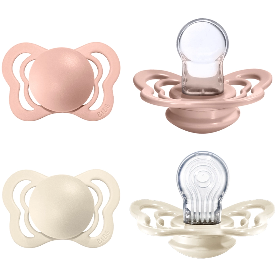 BIBS® Schnuller Couture Ivory  Blush Silikon 6-36 Monate, 4 Stk.