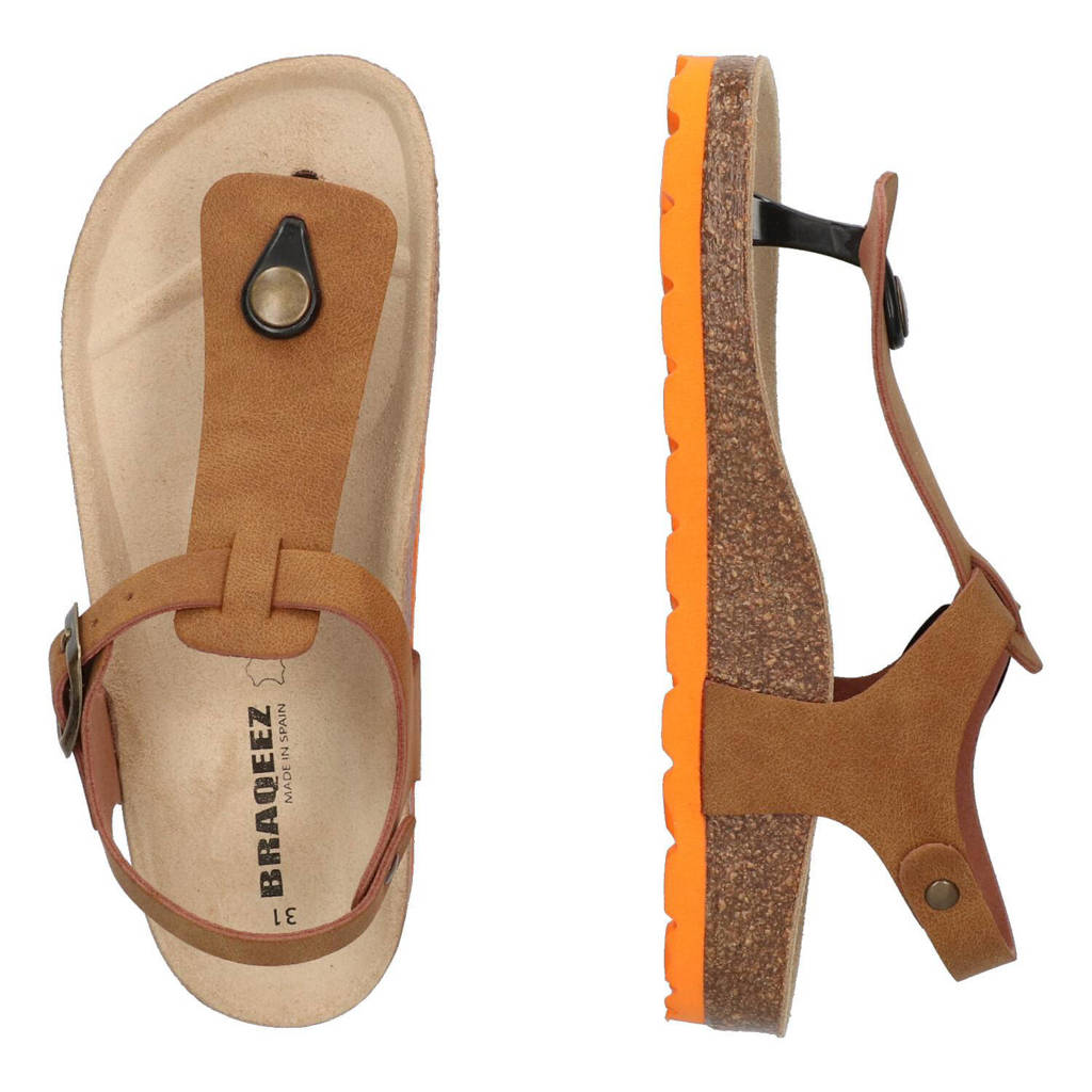 Braqeez Sammy Spainsandalen cognac