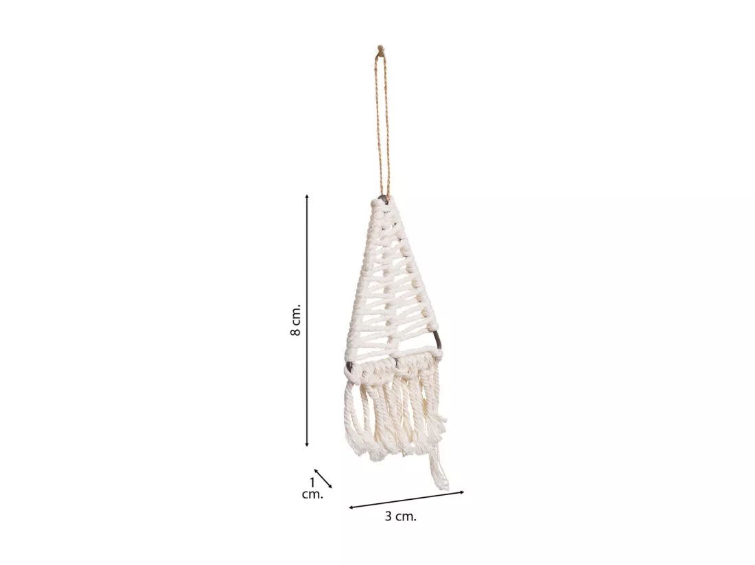 Arbre décoratif en coton tressé blanc 8x01x13h