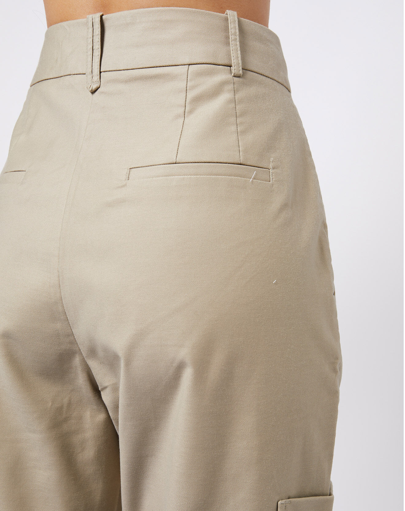 Esprit Pantalon en Toile de coton type cargo beige