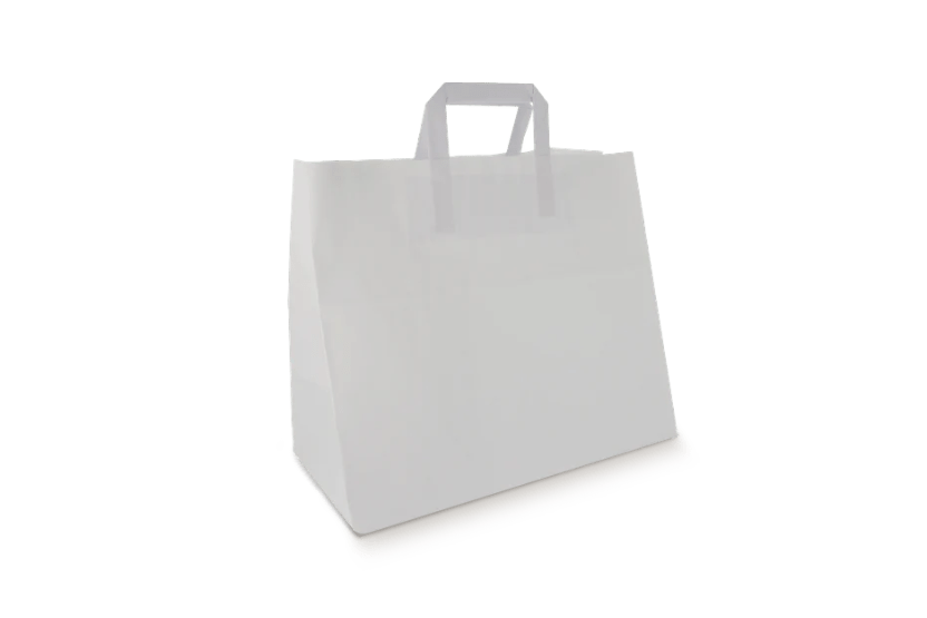 Papieren tassen Groot wit 90 gr. 32+17x29cm