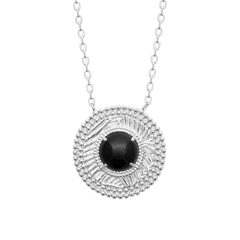 Collier Femme - Argent 925 - Agate - Longueur : 45 cm