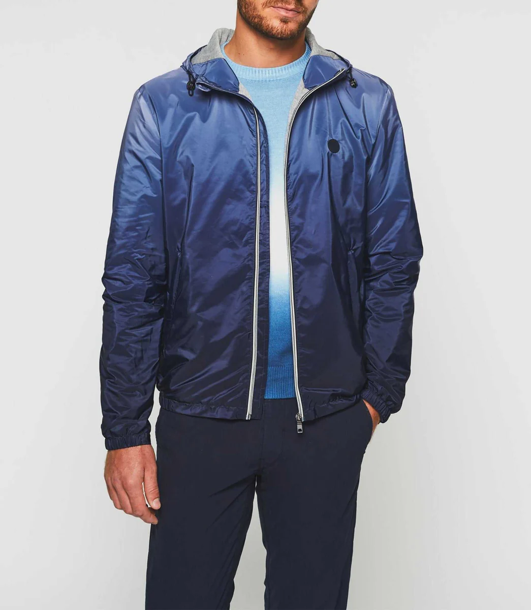 Blouson à capuche dégradé marine 