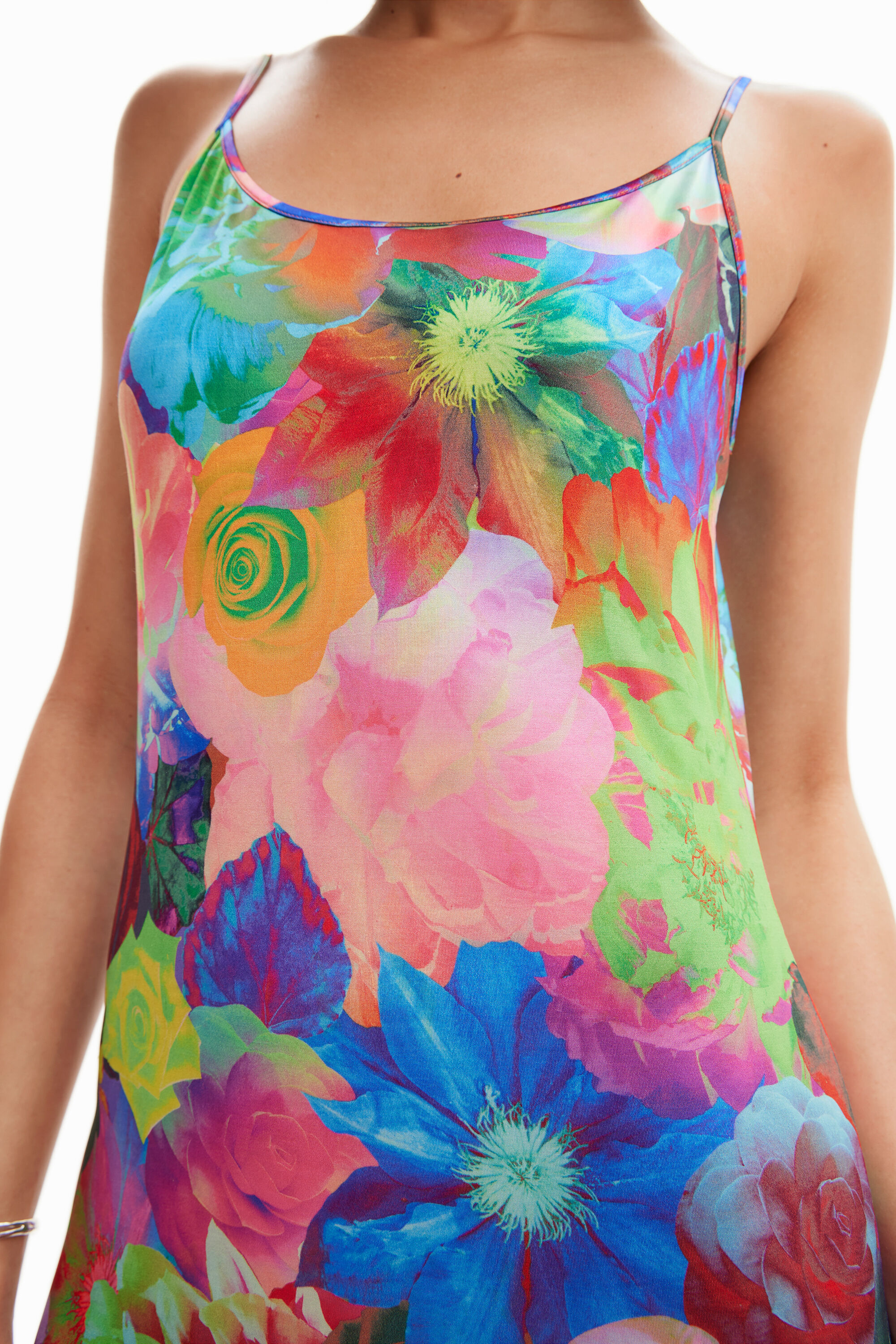 Robe nuisette ajustée fleurs