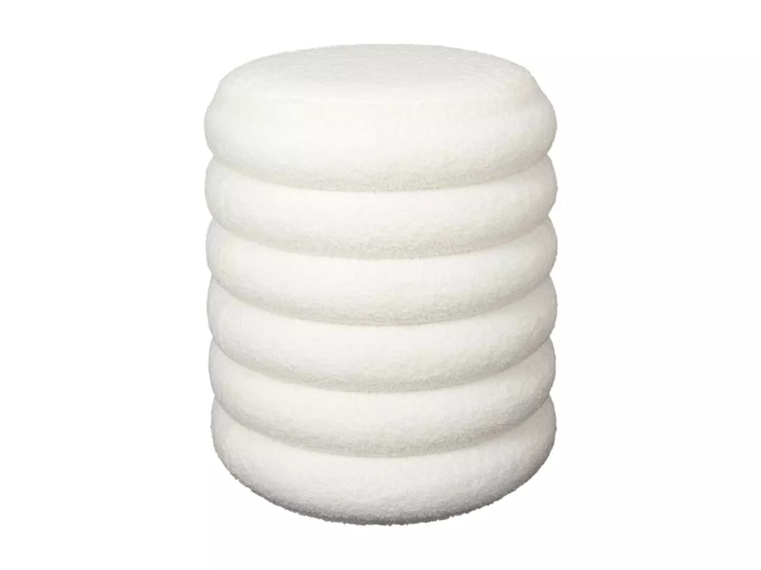 FLOKI - Pouf-Coffre Ø37cm Matelassé Blanc