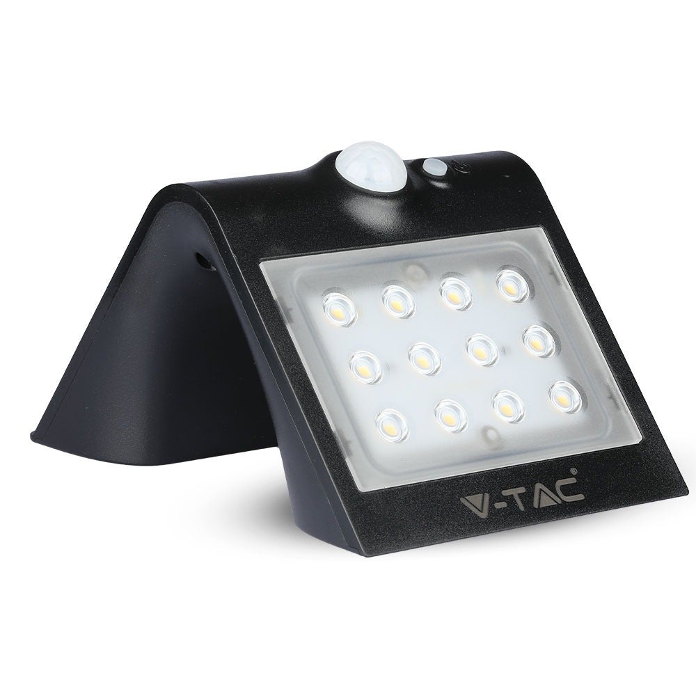 V-TAC VT-767-2-B - Zwarte wandlampen op zonne-energie - IP65 - 1,5 W - 220 lumen - 4000 K