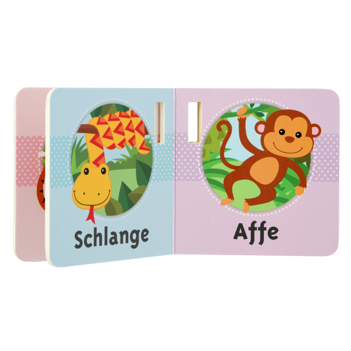 Topomini Baby Buggy-Buch Wilde Tiere mit Anhänger hellblau / bunt
