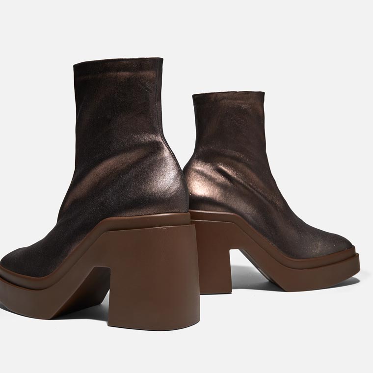 ANKLE BOOTS - NINA ankle boots, lambskin brown || OUTLET