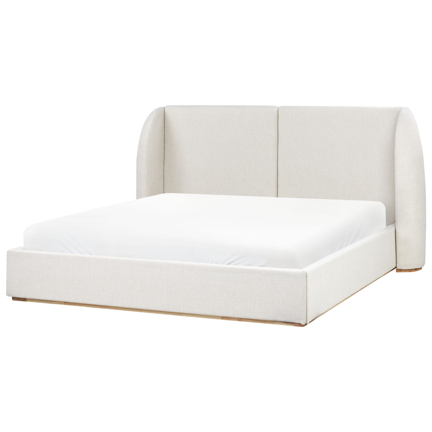 Beliani - MONESTIER - Tweepersoonsbed - Wit - 180 x 200 cm - Polyester