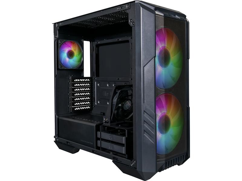 Cooler Master PC-Gehäuse HAF 500 Schwarz Eleganter, kompakter Mid-Tower mit Sichtfenster