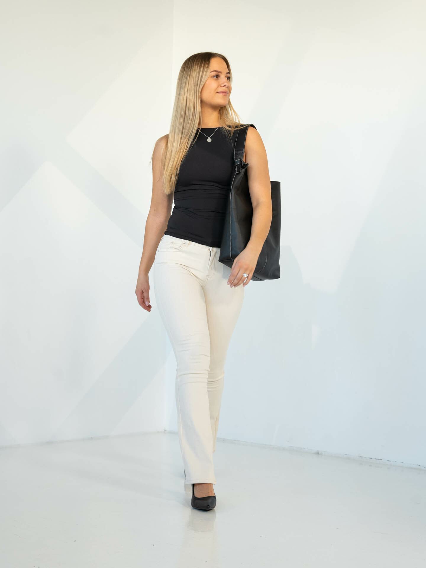 Blush Mid Flared Denim