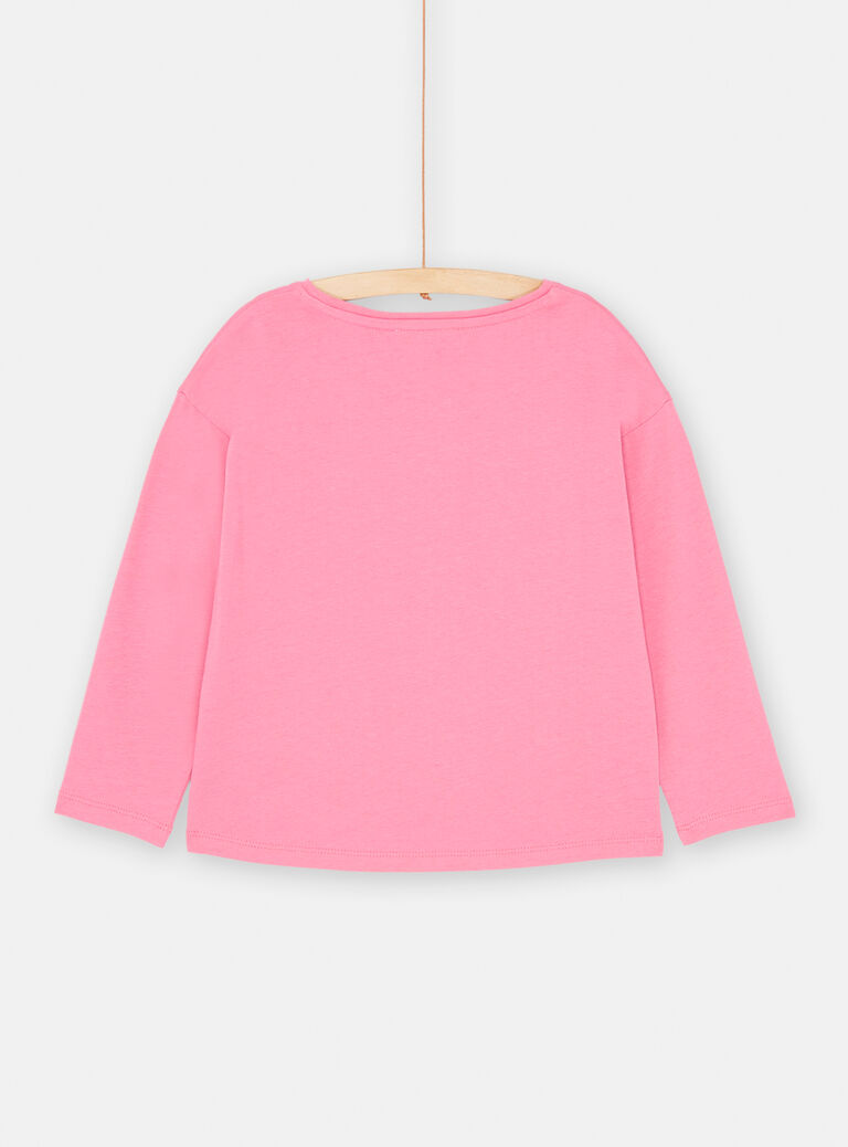 T-shirt rose animation multicolore pour fille