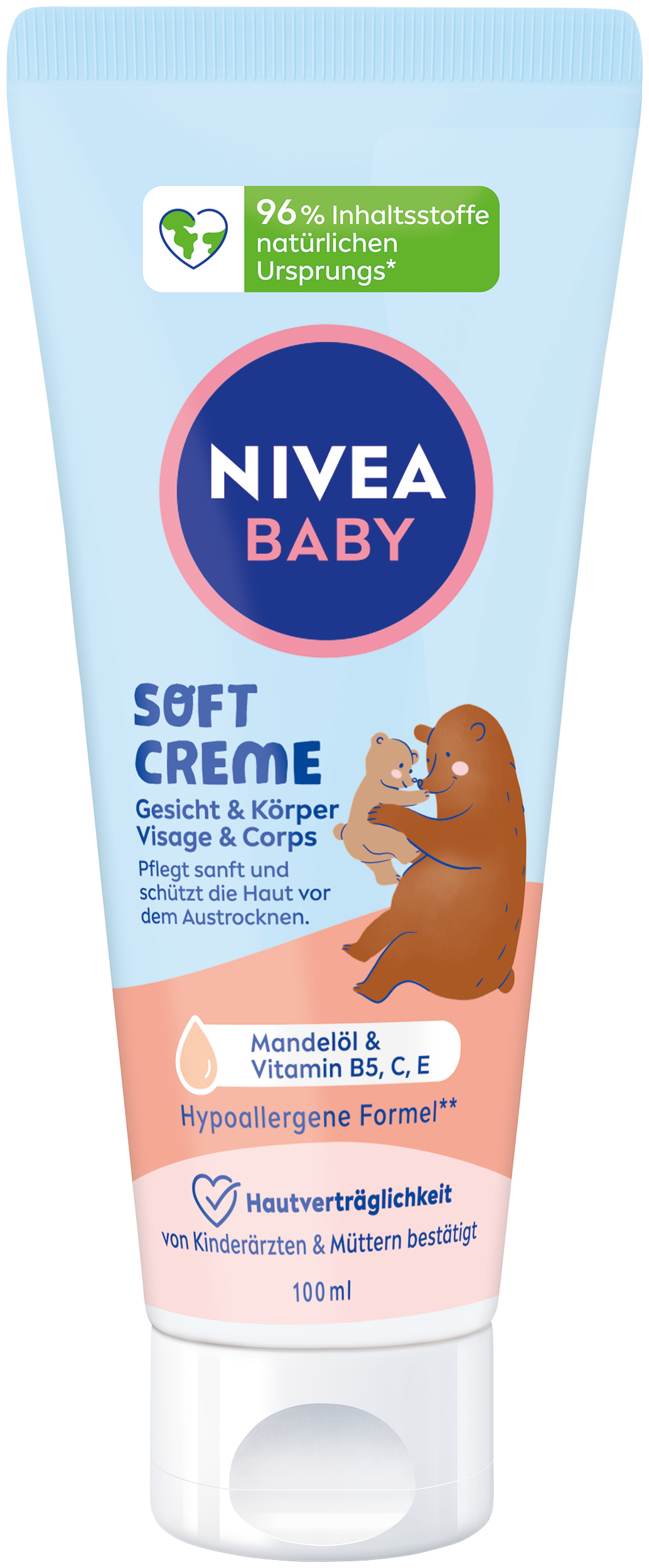 Nivea BABY Creme Gesicht & Körper Creme Soft Tb 100 ml
