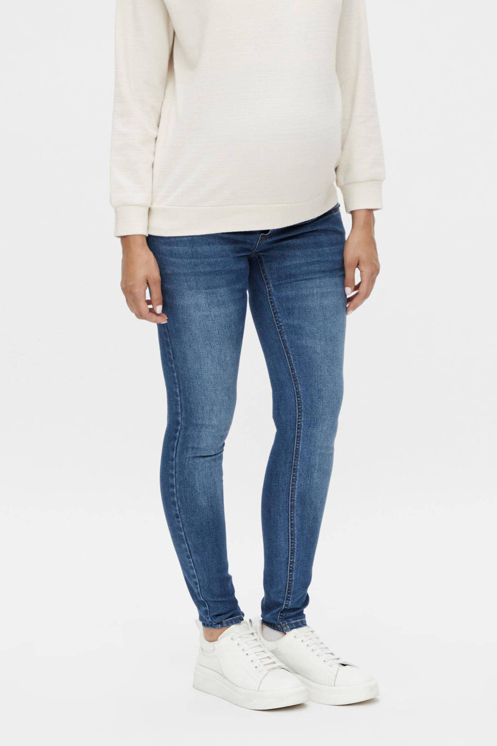 MAMALICIOUS zwangerschaps slim fit jeans MLNOVO dark blue denim