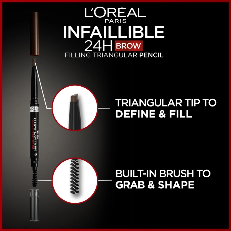 L'Oréal Paris Infaillible Brows 24H Filling Triangular Pencil 1 ml - 1.0 Ebony