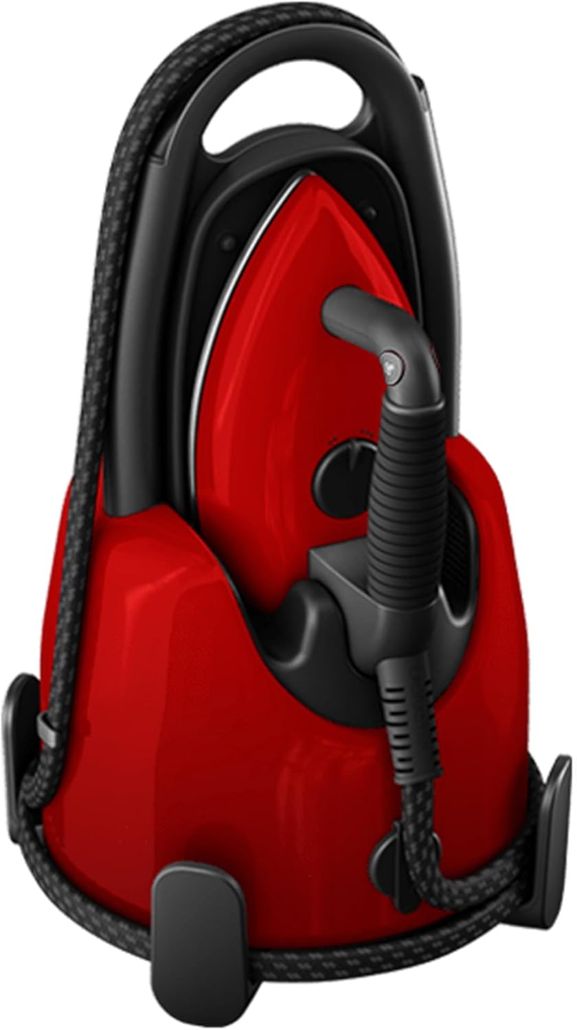 Laurastar Lift Original Red, Dampfbügelstation, 3-in-1 Bügelstation, die Ihre Kleidung entknittert, bügelt und reinigt, Hygienische Dampf, Abnehmbarer Wassertank, Vertikales Bügeln, Rot