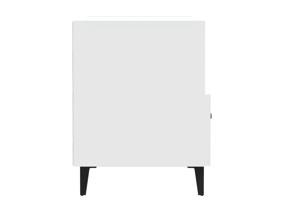 Tables de chevet 2 pcs Blanc Bois d'ingénierie