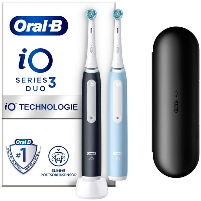 Oral-B iO3 Duo pack eltandbørster 414841 (sort/isblå)