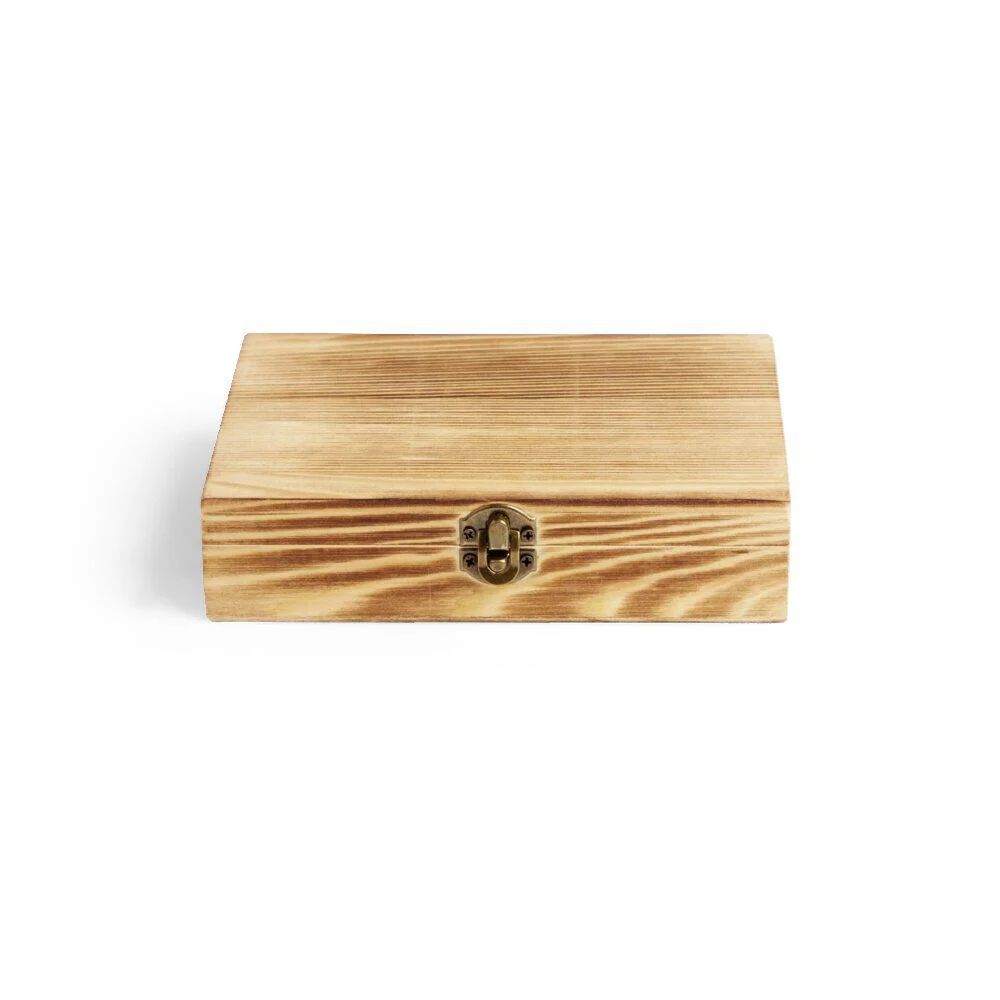 Glaçons en acier avec pince et housse dans coffret en bois
