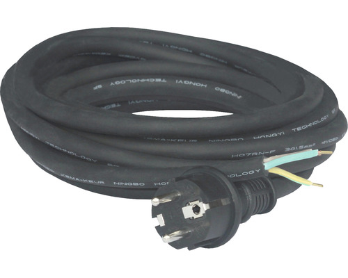 IP44 5m H07RN-F 3x1,5mm² zwarte aansluitkabel met gecontourde connector
