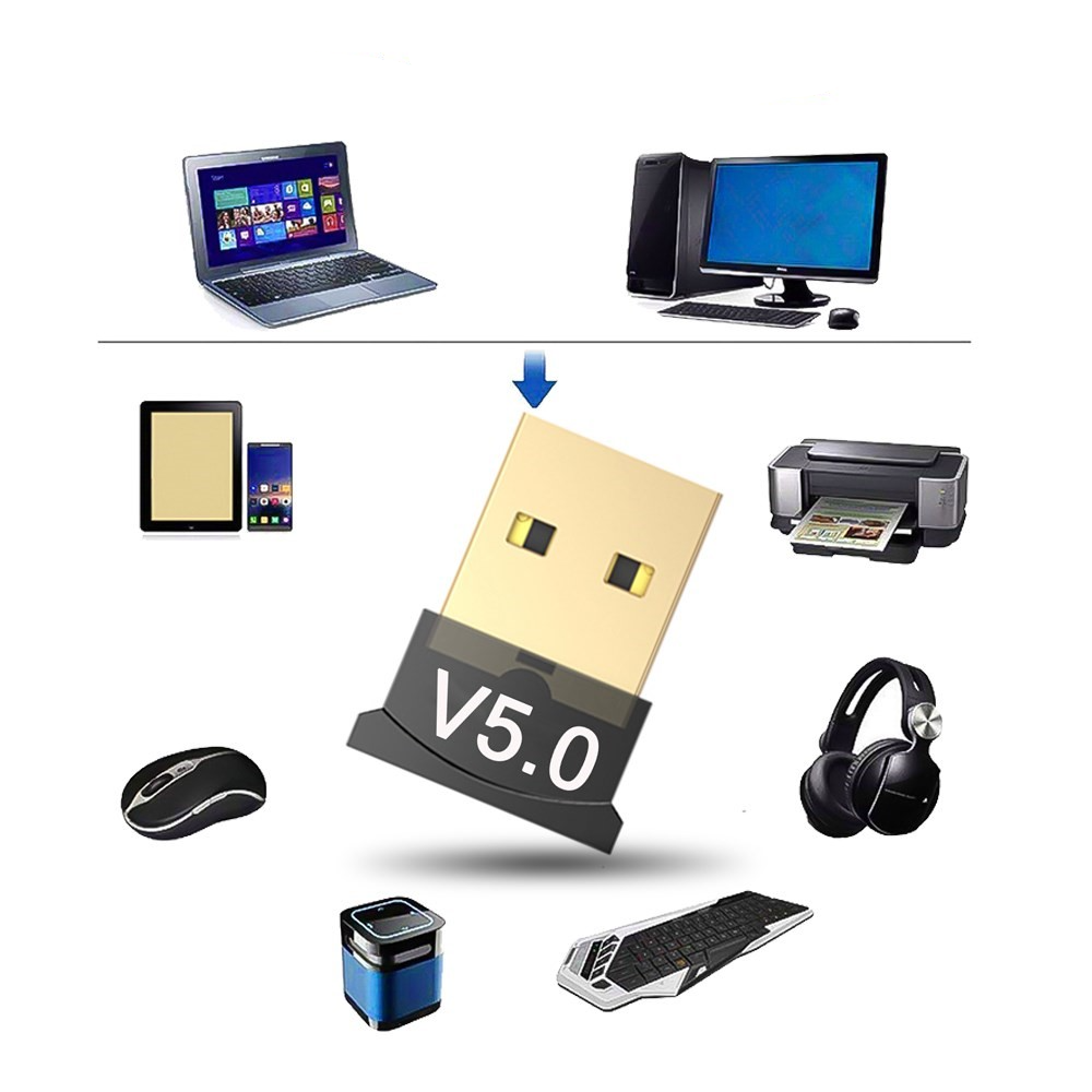 USB Dongle Bluetooth 5.0 Receiver Transmitter Wireless Konverter USB Adapter - Schwarz