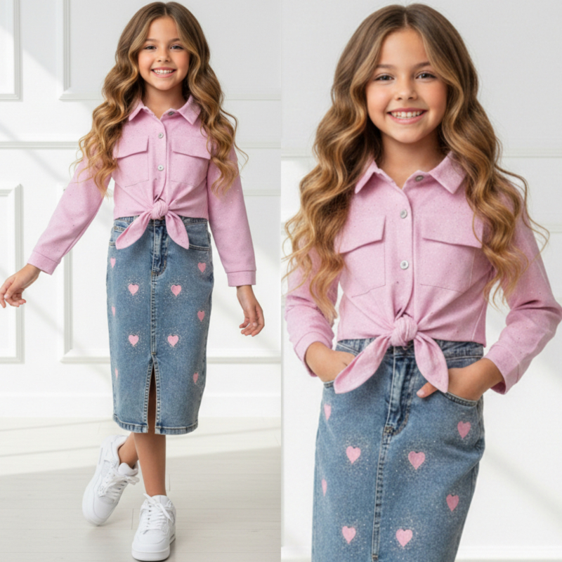 Sparkling tie blouse top - roze