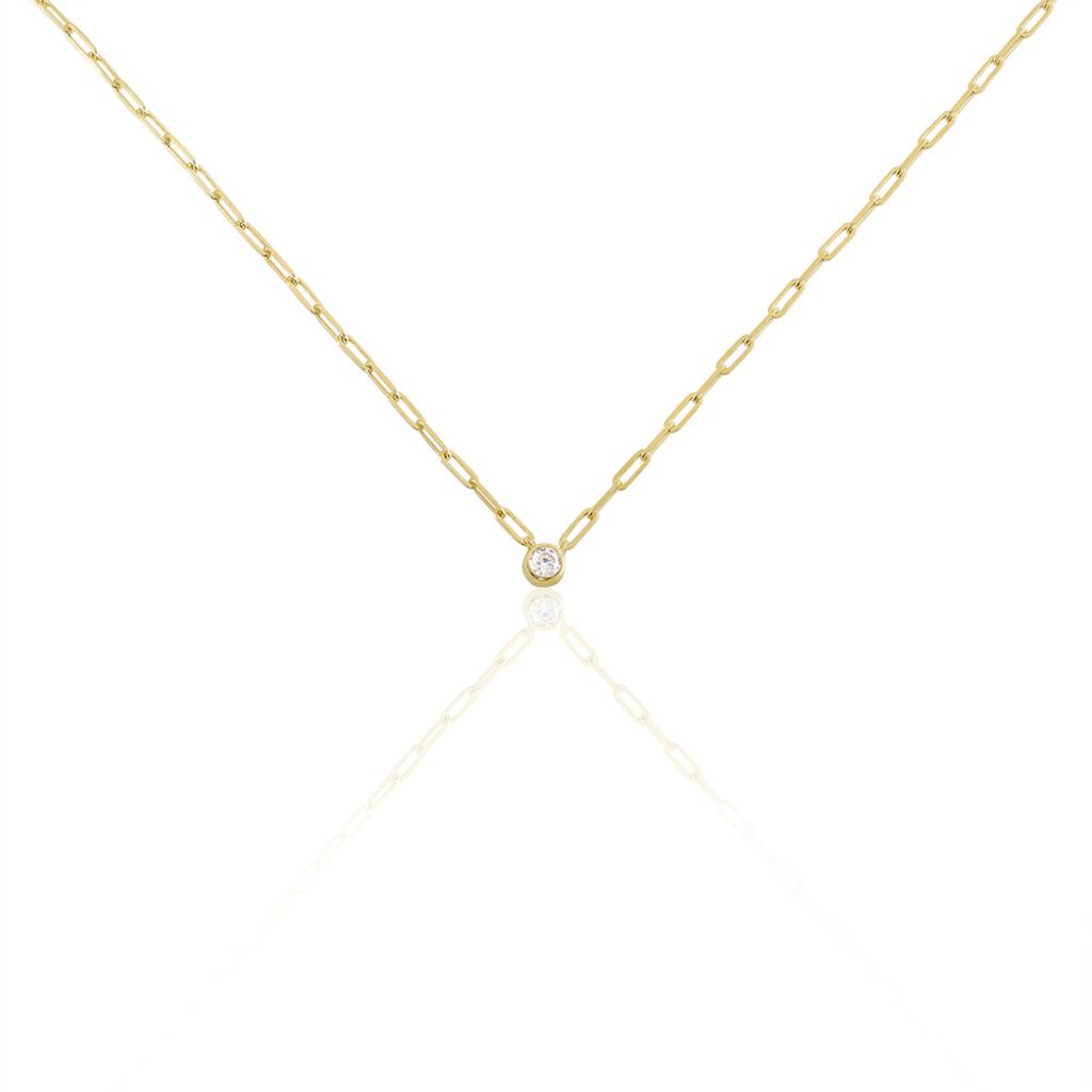 Collier Plaqué Or Liede Oxyde De Zirconium