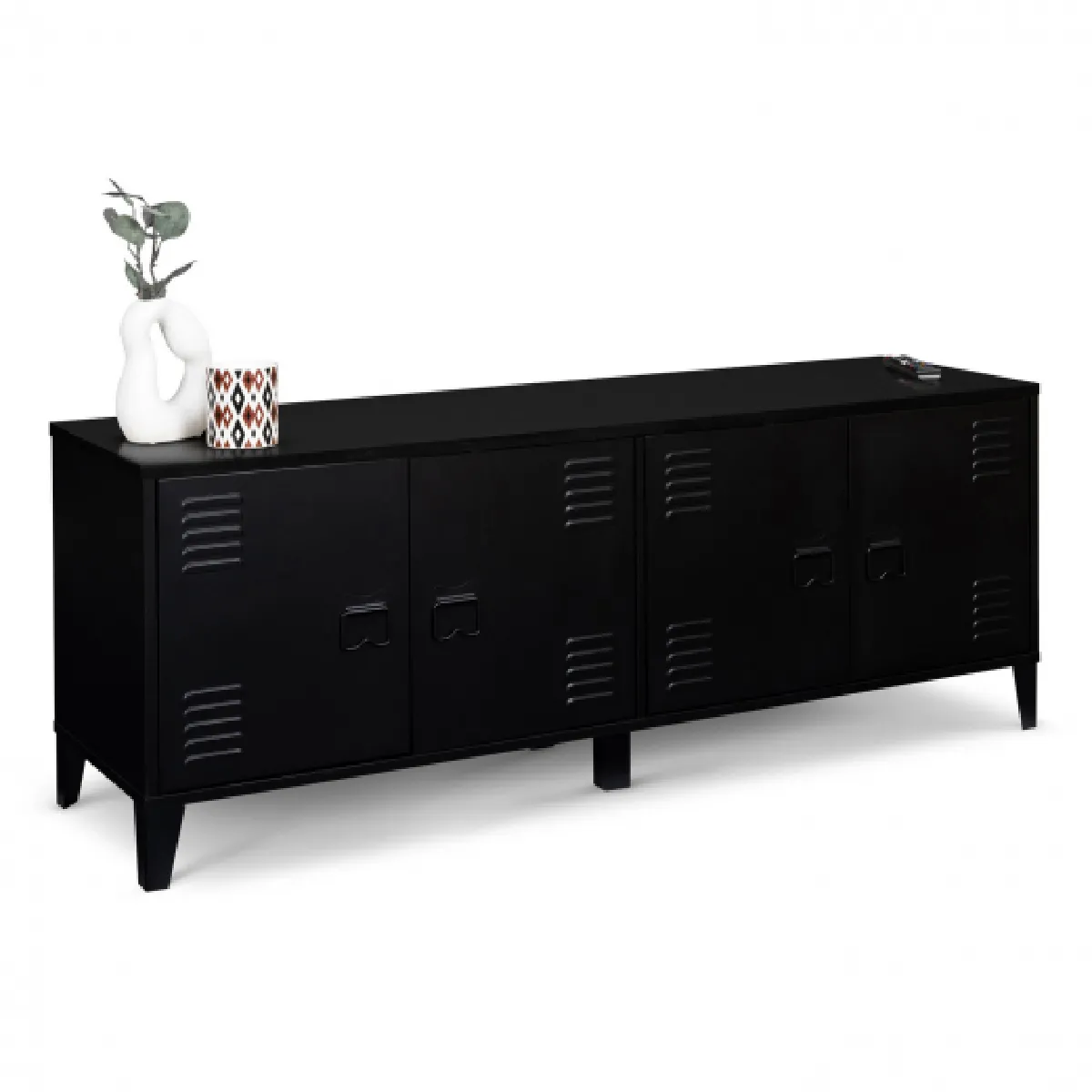Idmarket market Buffet Bas ESTER 4P - Noir