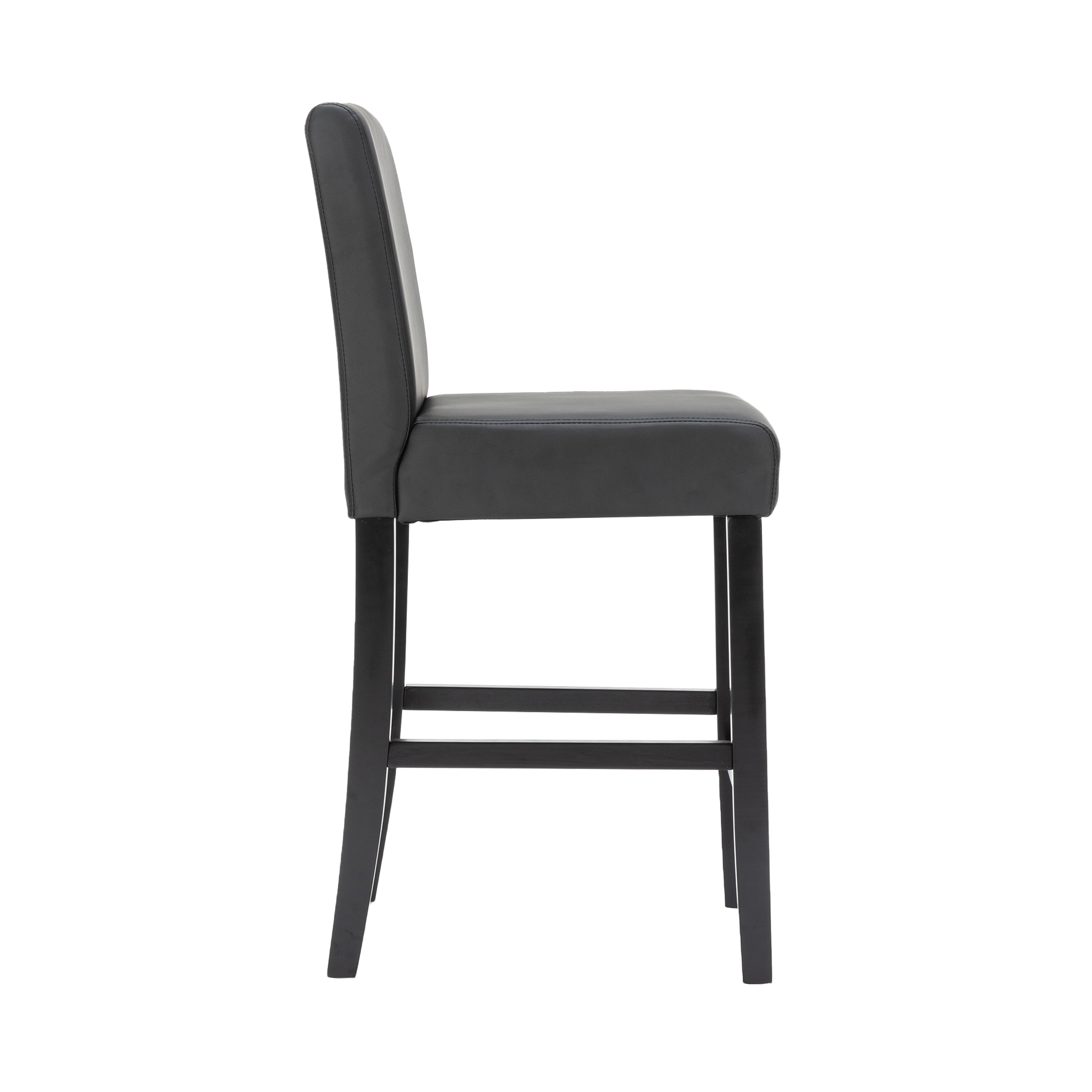 Barhocker Leder CORBY 2er Set schwarz