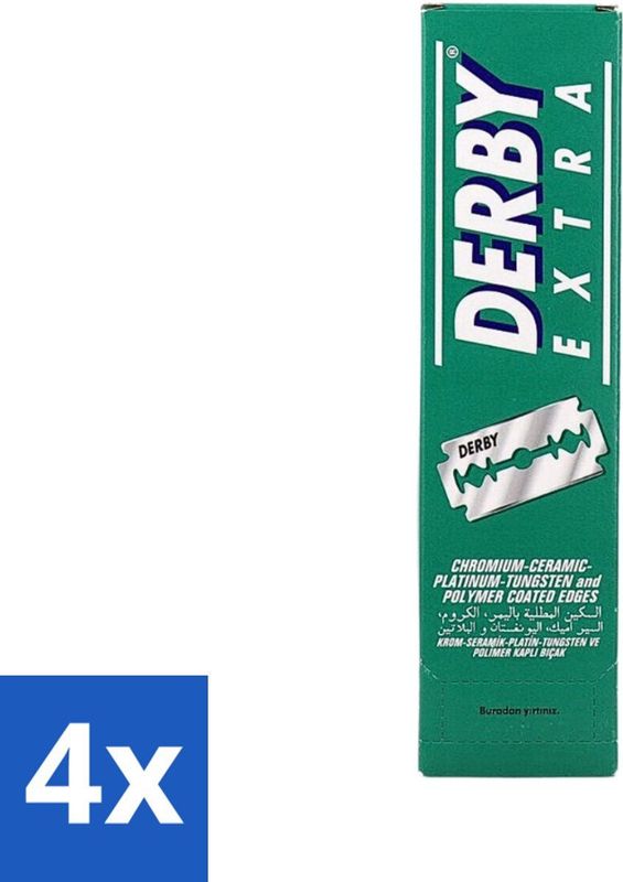 Derby Professional - Double Razor Blades - Scheermesjes - Glad Scheerresultaat - 100 Mesjes - Voordeelverpakking - 4 stuks