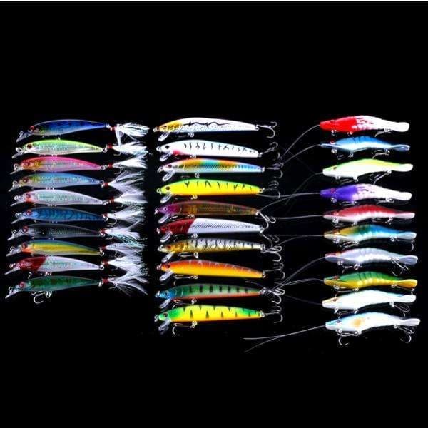 30-pack fiskesluk wobbler, Minnow mixed, Crankbait