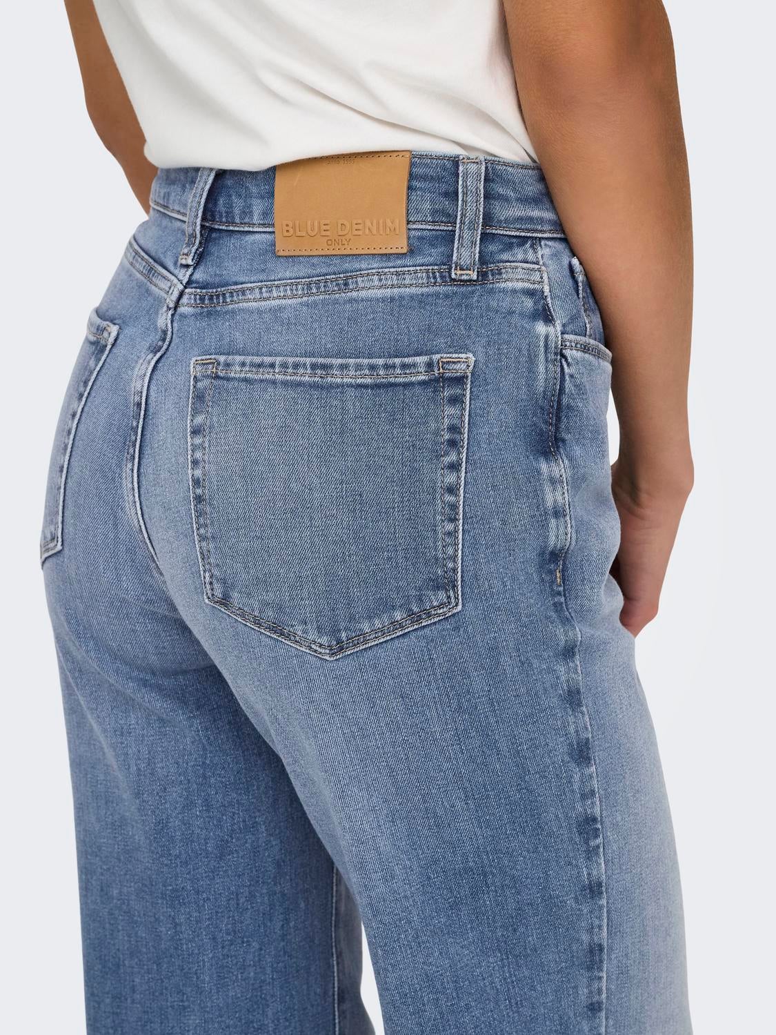 ONLPATRICIA Hohe Taille Ausgestellt Jeans Medium Blue Denim