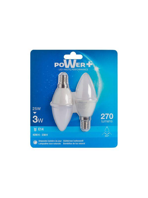 SET 2 AMP.LED E14 3W 25W BOUGIE LIC