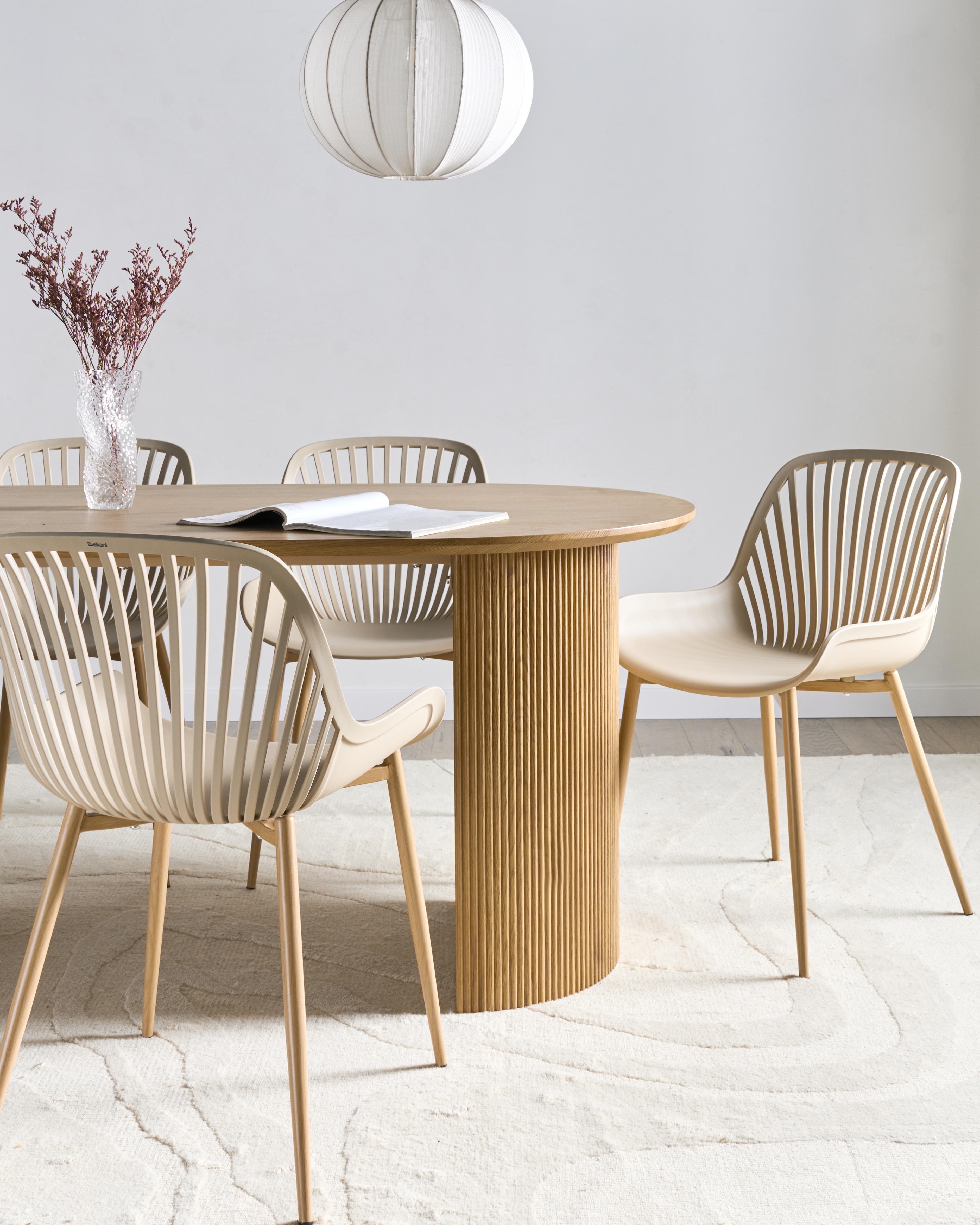 Set van 4 eetkamerstoelen KLEVE Beige