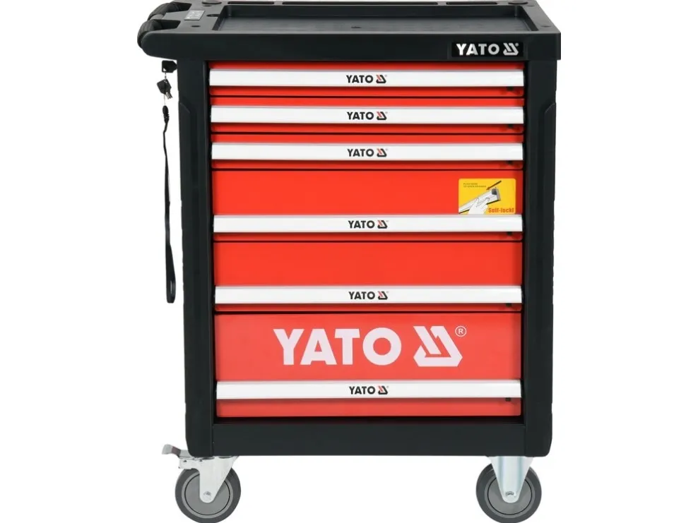 Yato YT-55307, Stål, Sort, Rød, 6 skuffe(r), Kugleleje teleskopspindel, 25 kg, 35 kg