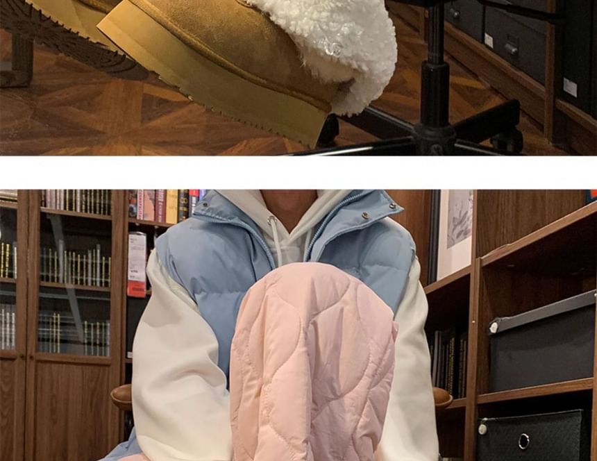 DuckleBeam - Middelhoge gewatteerde fleece broek met rechte pijpen
