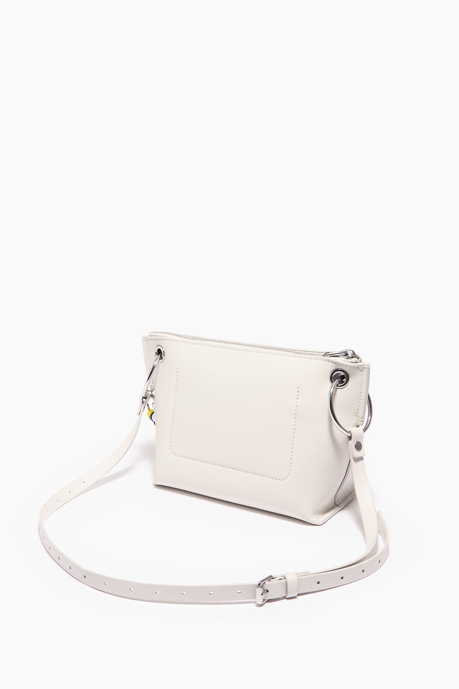 Bolsa de ombro M em couro branco