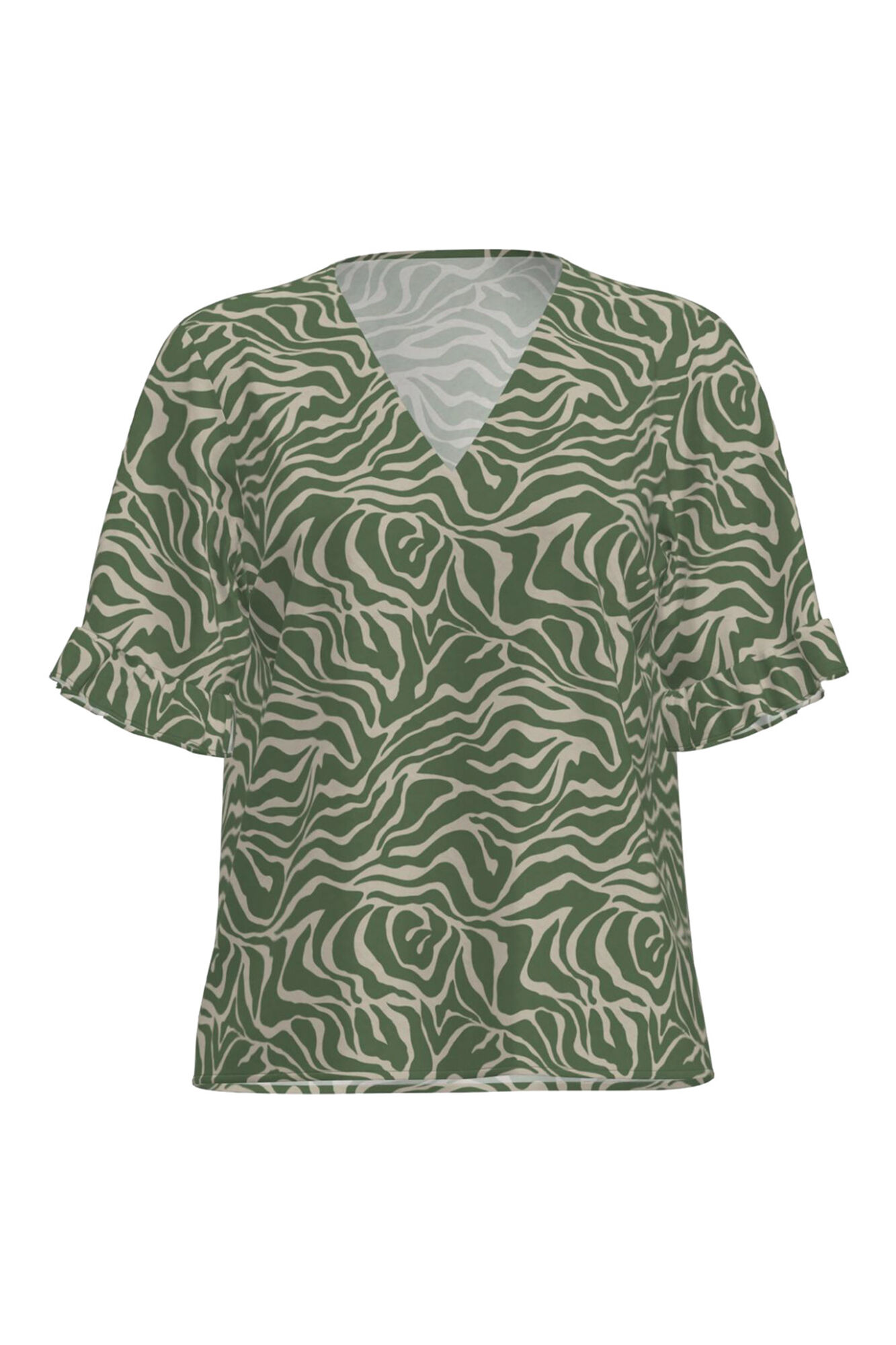 Blusa com mangas franzidas - Verde