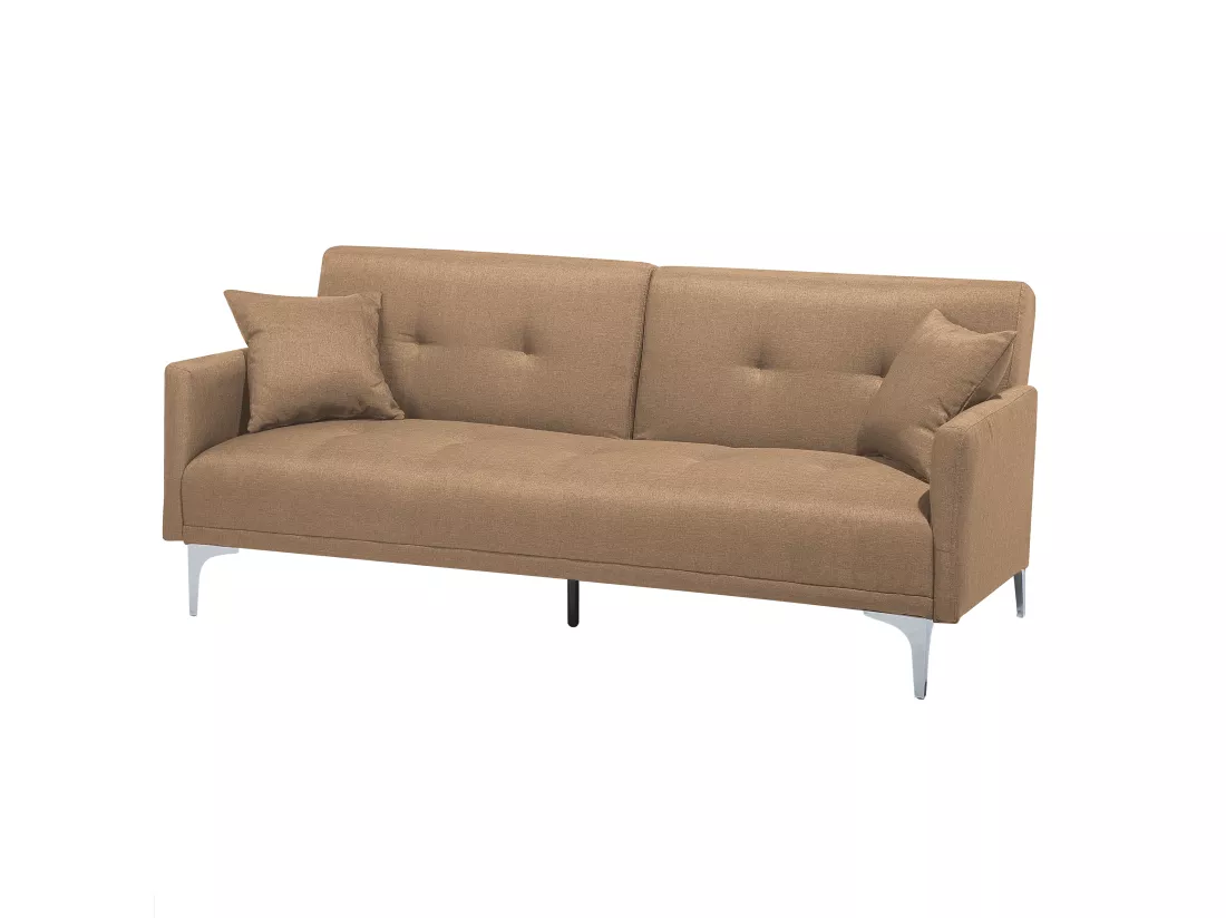 Canapé convertible 3 places en tissu beige LUCAN