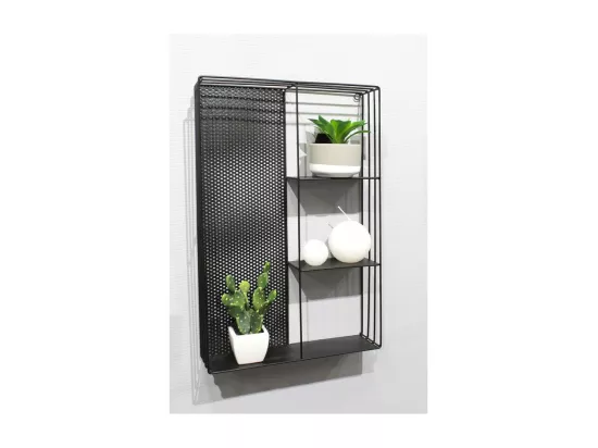 Etagère murale 4 tablettes en métal noir 60 x 40 cm - LINE
