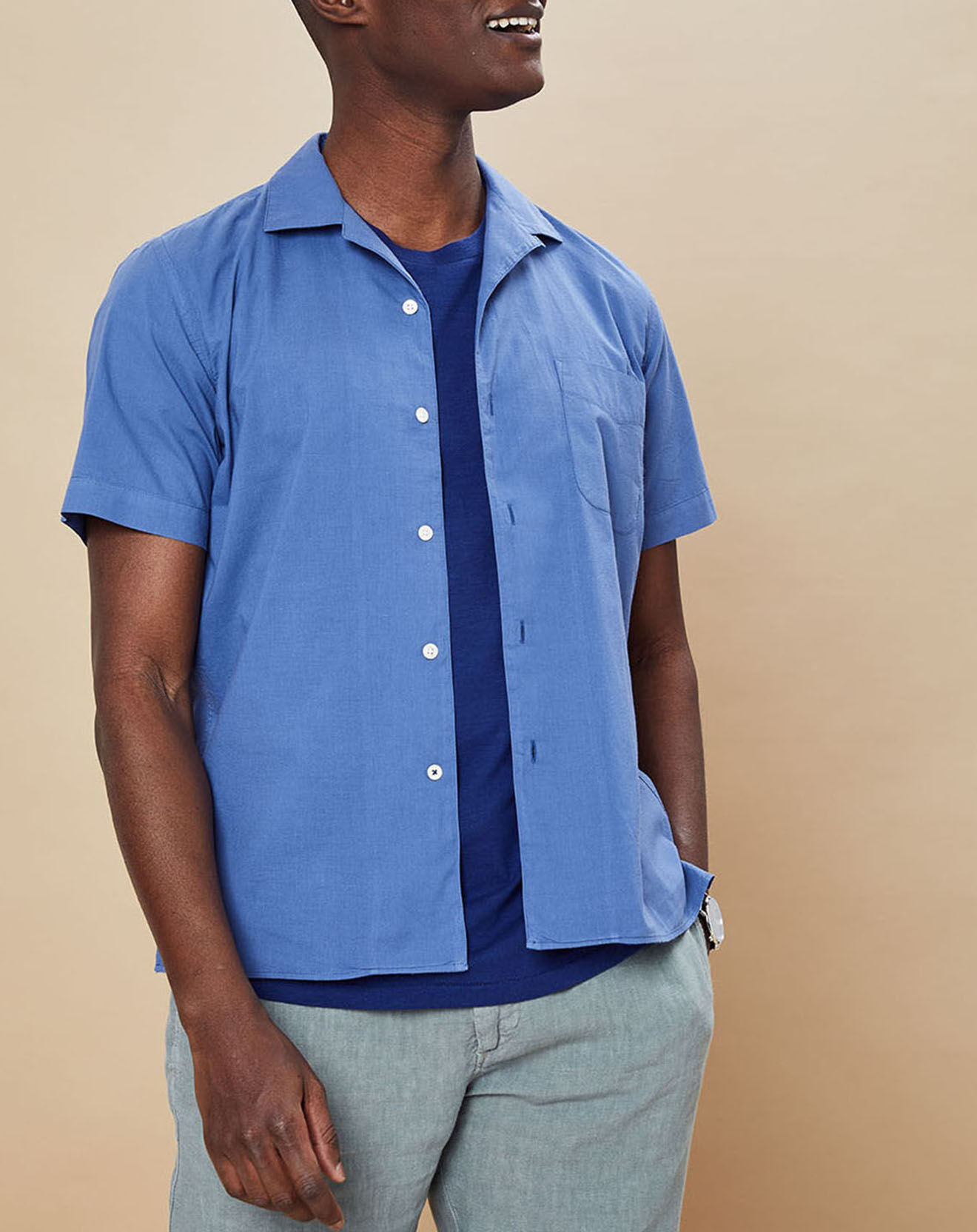 Hartford Chemise Slim Fit Slam 02 Mc Pat bleu océan