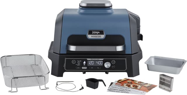 Ninja Woodfire Pro Connect XL elektrisk grill OG901EU (blå & sort)