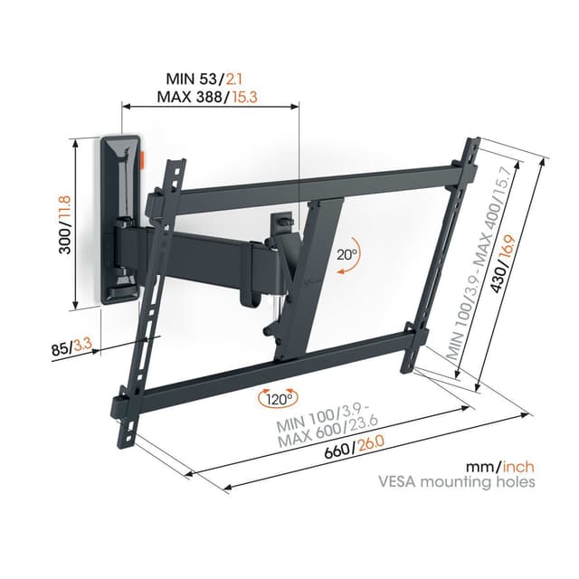 Vogels COMFORT Full Motion TV-vægmontering TVM3625
