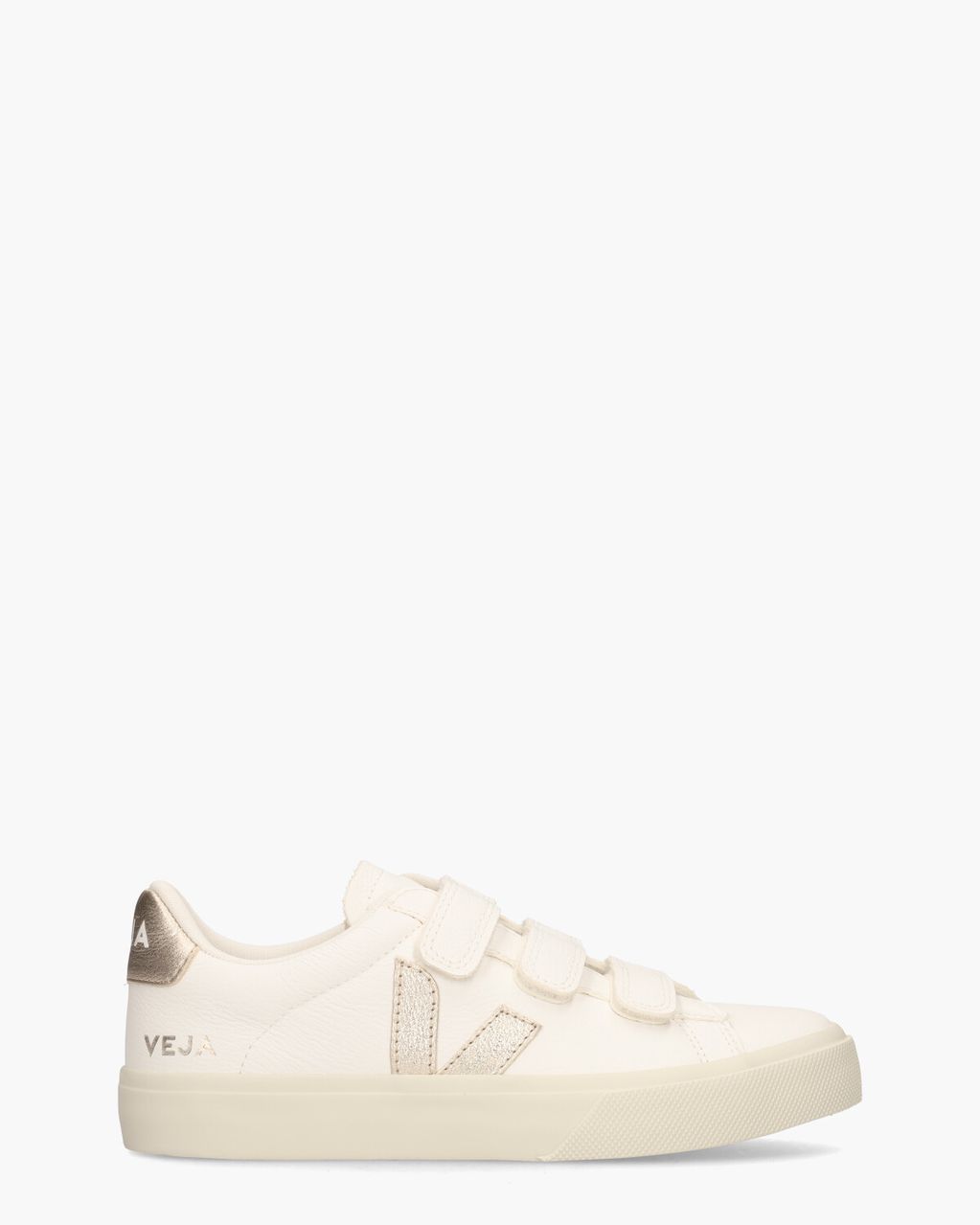 Veja Recife Chromefree Leather Wit/Goud Damessneakers