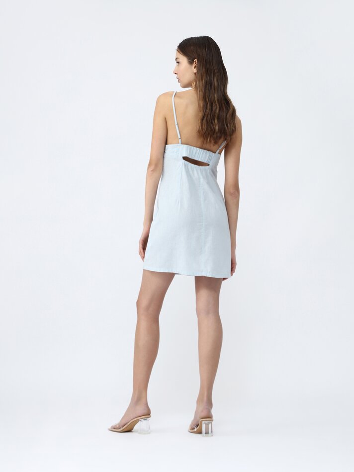 Vestido jeans leve - Azul claro