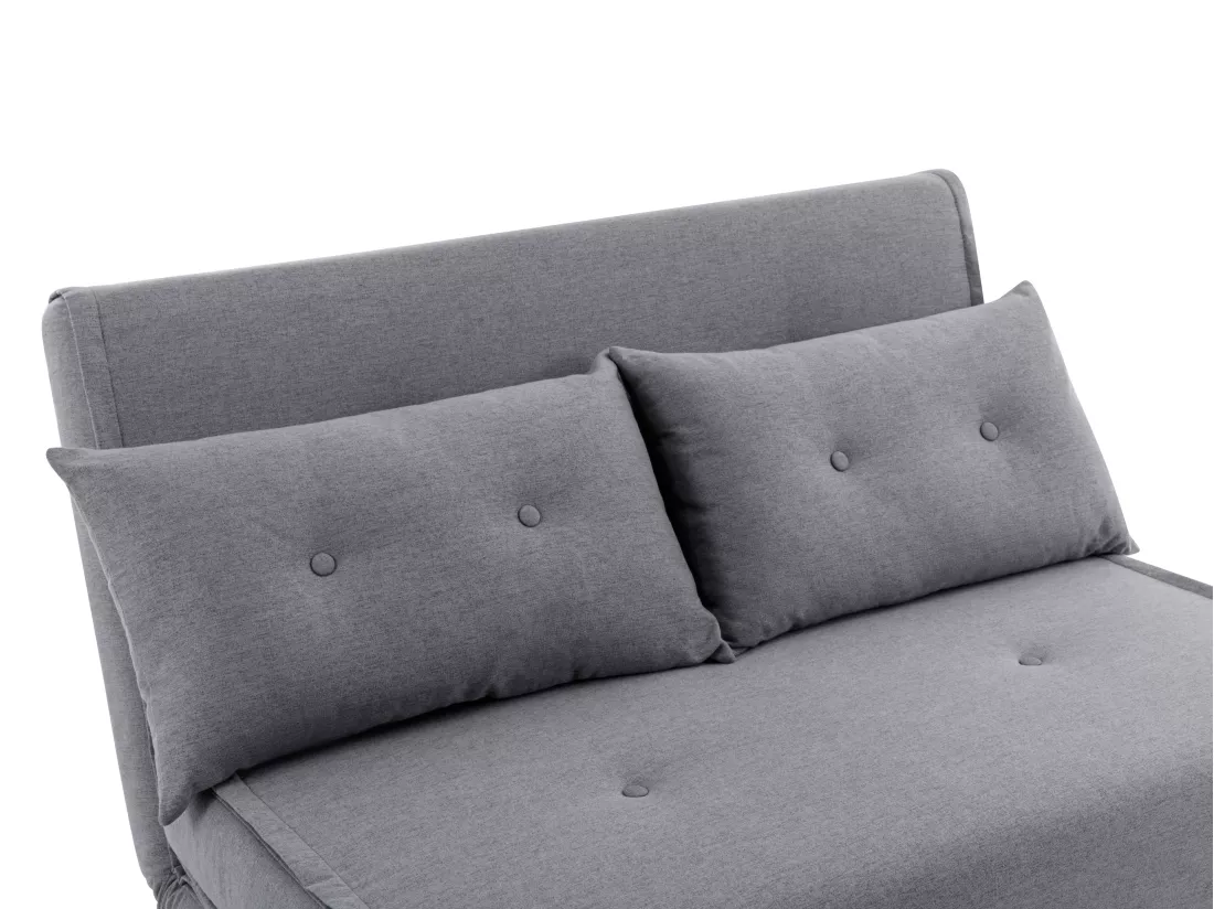 Canapé 2 places convertible en tissu gris clair URIBIA
