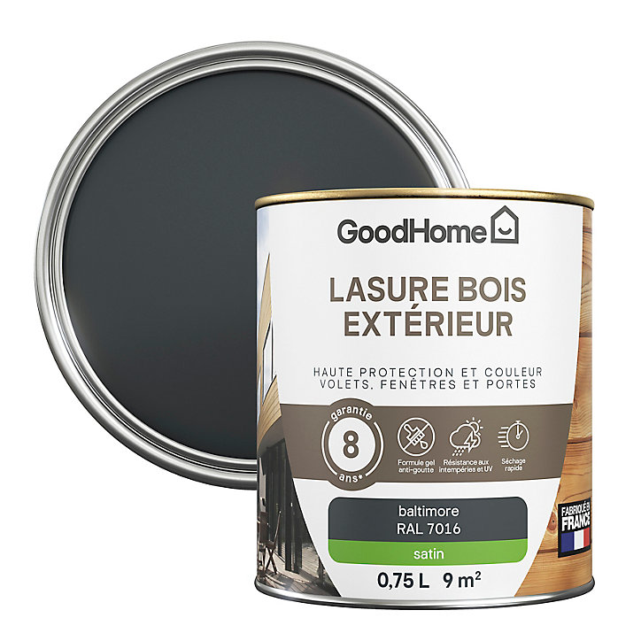 Lasure extérieure Baltimore satin 8 ans GoodHome 750ml