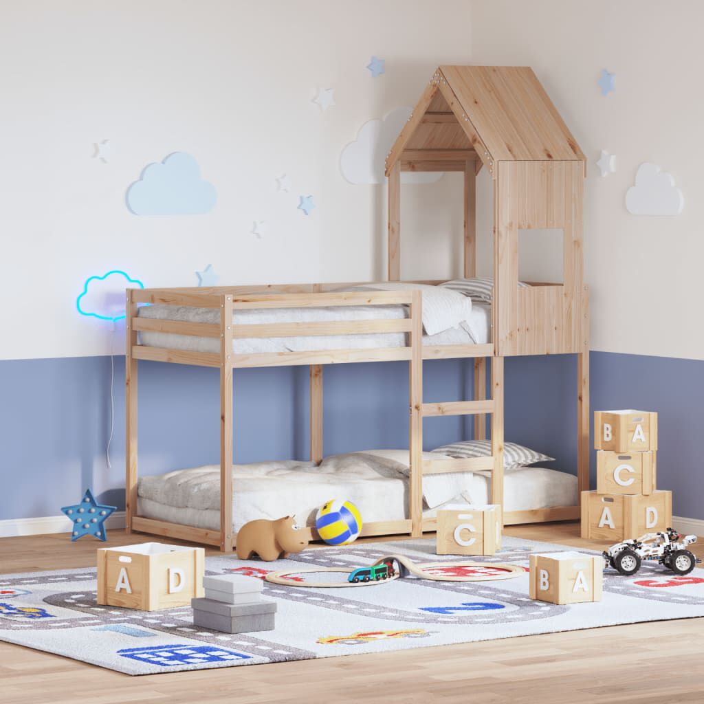 vidaXL Hemelbed voor kinderbed, 55x84x132 cm, massief grenenhout
