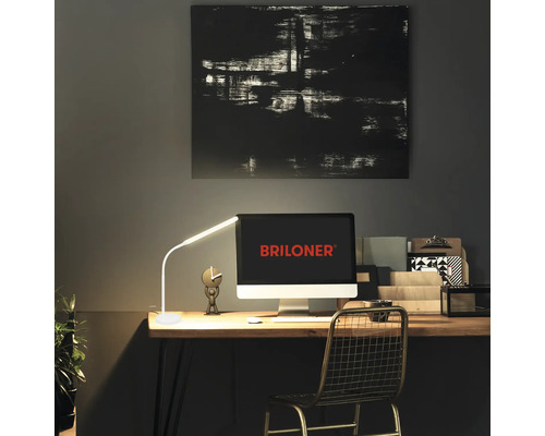 LED-kantoorlamp, 4-staps touch dimbaar, 6,5W, 600 lm, 3000 KH, 37 cm, Pivaz, wit, geheugenfunctie